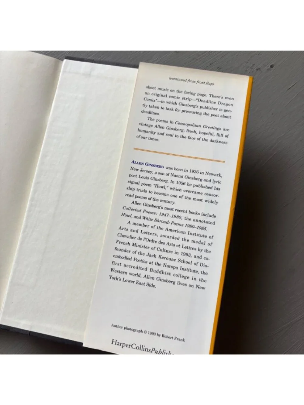 Cosmopolitan Greetings Allen Ginsberg Poems 1986-1992 Hardcover Book 1st Edition